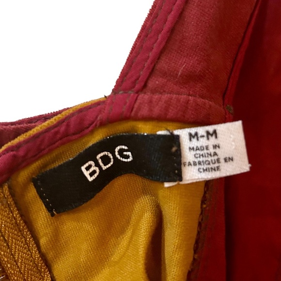 BDG Taylor Uncut Corduroy Colorblock Dress Sz M Mini Bodycon - Picture 9 of 11